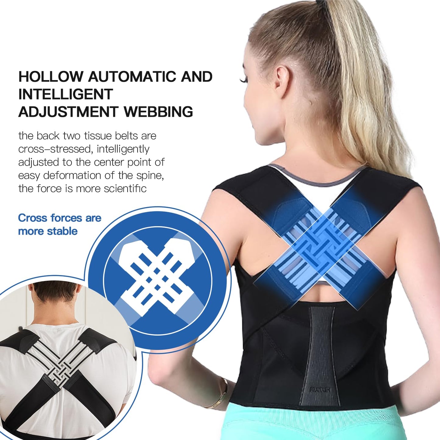 Back Posture Corrector Brace for Women breathable Back Posture Correction back support belt shoulder students kid & mothers
