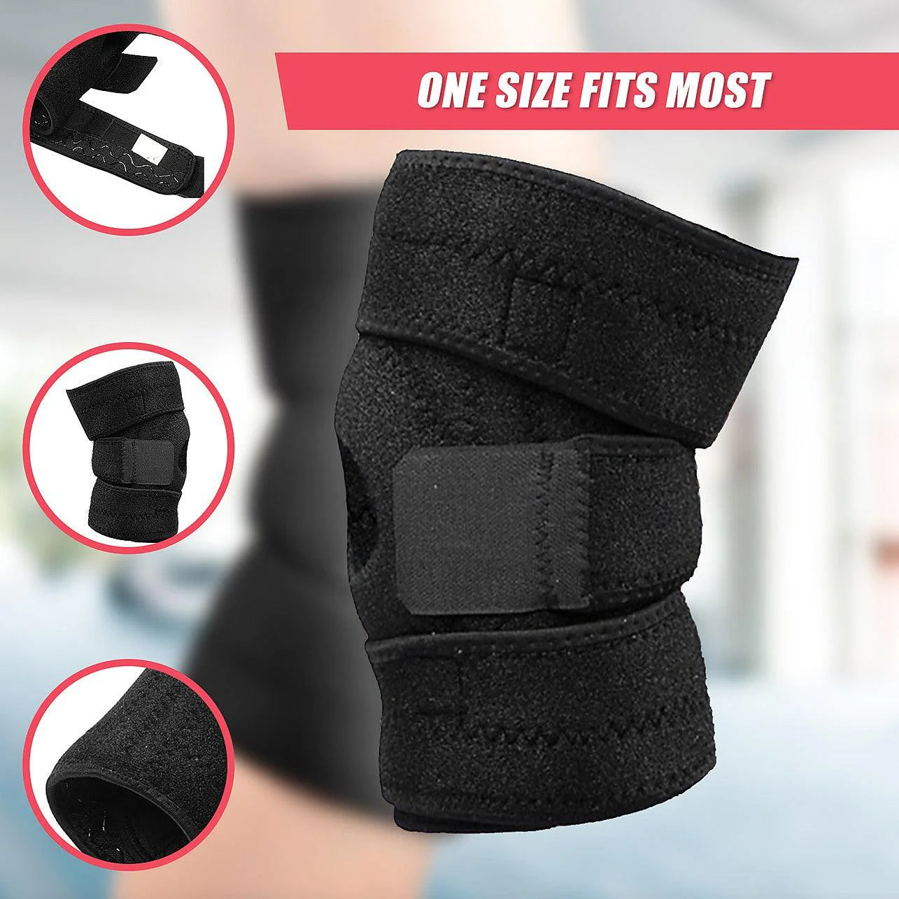 Adjustable Knee Support Brace, Knee Brace Support ,Knee band, Open Patella Stabilizer Relieves Arthritis, Meniscus Tear, Joint Pain, ACL, MCL, Injury Recovery