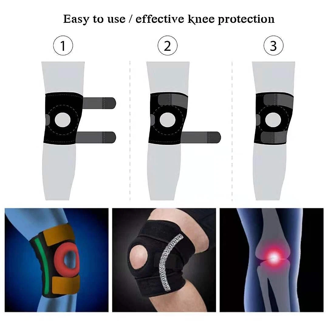 Adjustable Knee Support Brace, Knee Brace Support ,Knee band, Open Patella Stabilizer Relieves Arthritis, Meniscus Tear, Joint Pain, ACL, MCL, Injury Recovery